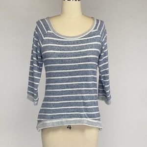 Maison Jules Blue and White Sweater